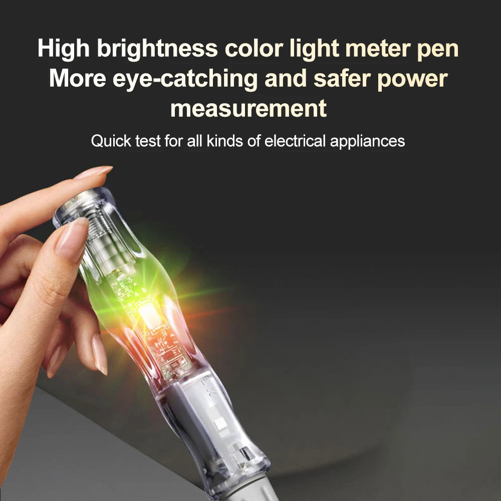 AC 24-250V 3.5mm Dual Head Slot Voltage Tester Screwdriver Contact Voltage Tester Pen High Brightness Circuit Tester Screwdriver 3