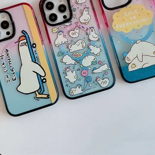 MagSafe Acrylic Lazy Duck Phone Case Cover for IPhone 12 13 14 15 Pro Max Case for IPhone 15 Pro Max