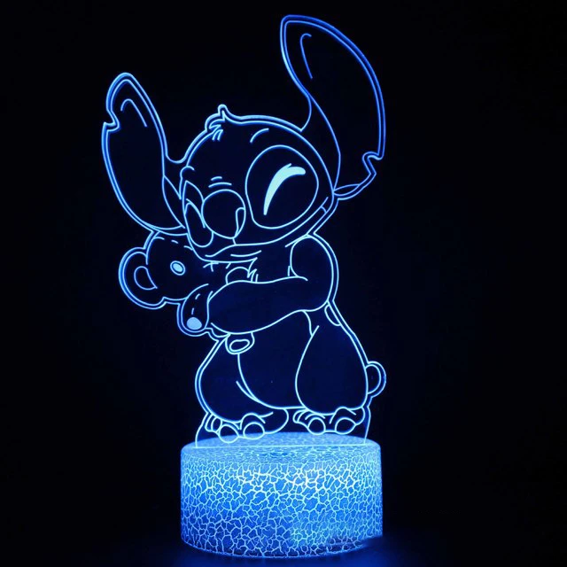 Lilo and Stitch Cartoon 3D Warm White Nightlight Dormitory Bedroom Sleeping  Lamp for Boys and Girls Birthday Gifts - AliExpress