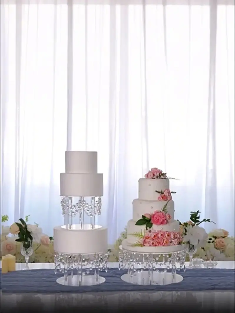 3 Pieces Luxury Transparent Dessert Cake Stand Set Tall Cake Tray Wedding Birthday Part... - SKU LDCS1310 - UGI Packaging