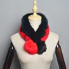 2025 New Women Winter Warm Real Rabbit Fur Scarf With Ball Casual Thick Female Fashion Genuine Fur Scarves Ladies Neck Warmer 6