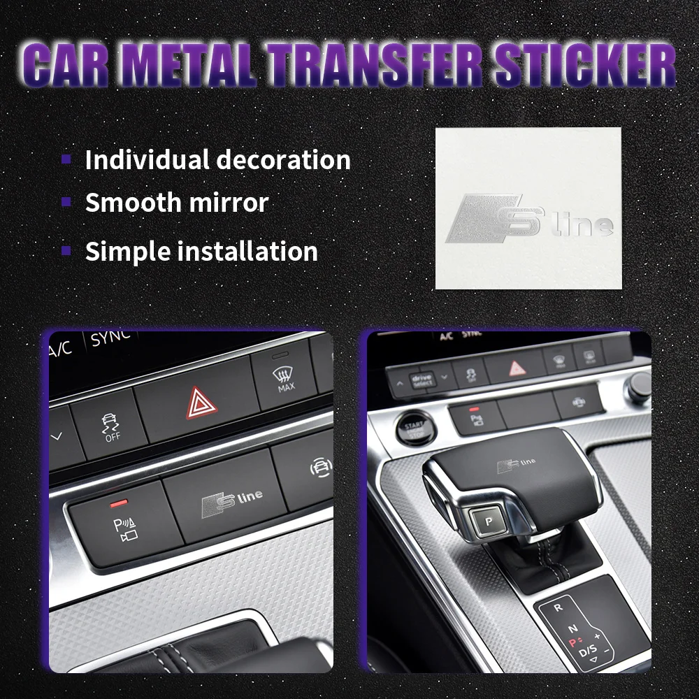10Pcs Car Styling S Line Logo Nichel Metal Body Decoation Phone Indoor Sticker Per Audi Q5 A4 B9 A5 Q3 Q7 A6 C6 A4L A3 Sline Rs