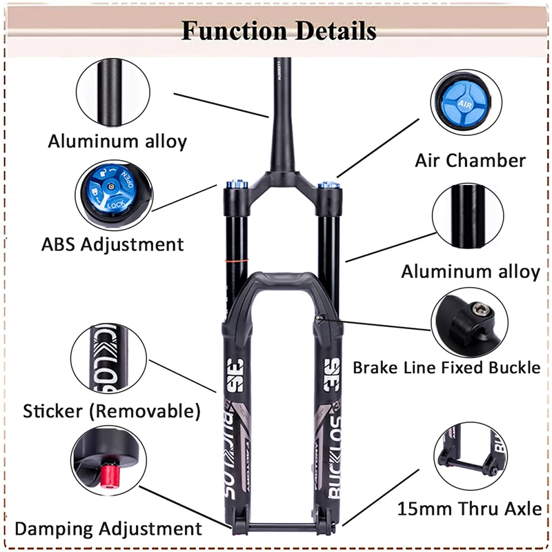 Mountain Bike Front Suspension Air Fork Boost 15*110mm Disc Brake