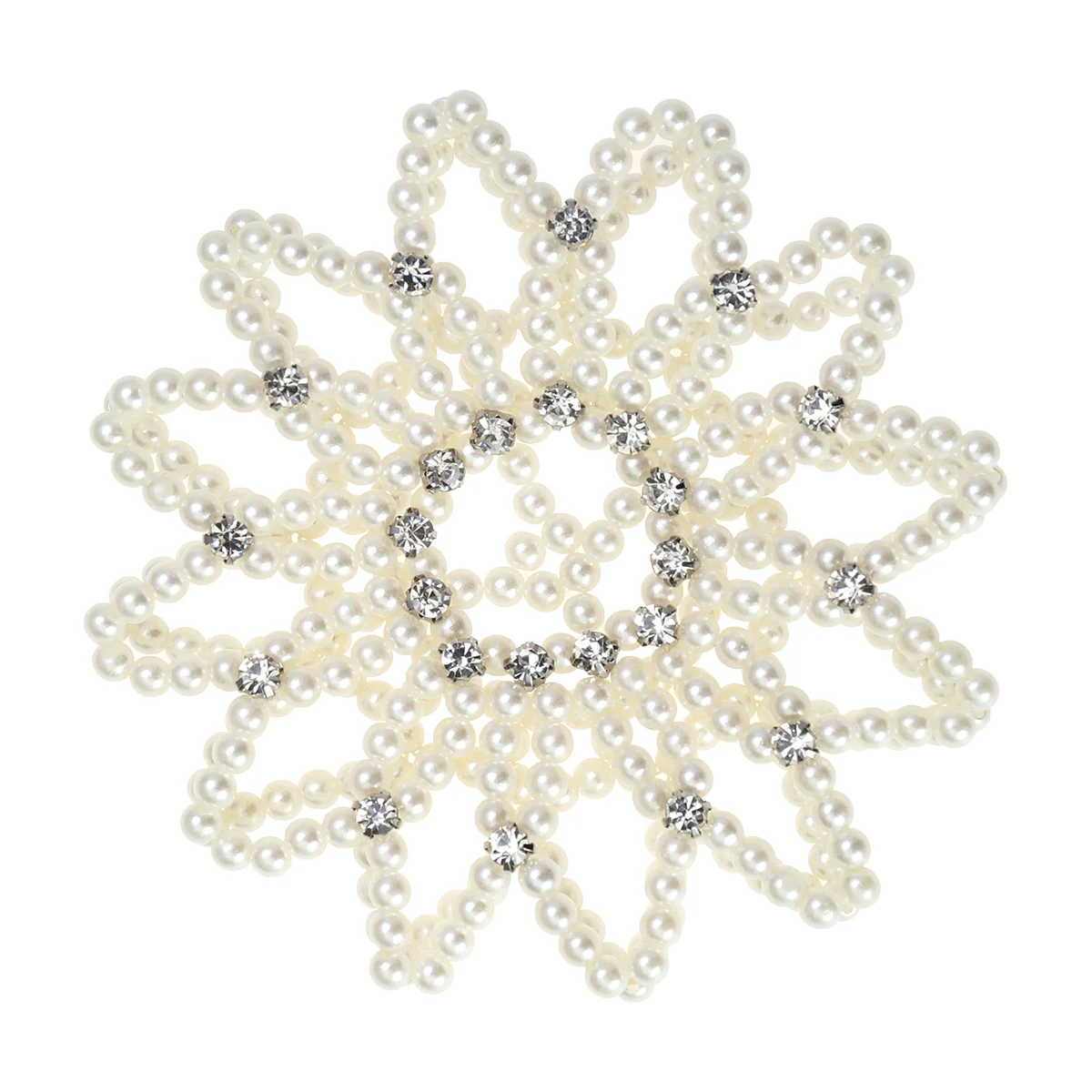 

Hair Net Crochet Snood Net Clips Elasticity Accessories Pearl Miss for Girls