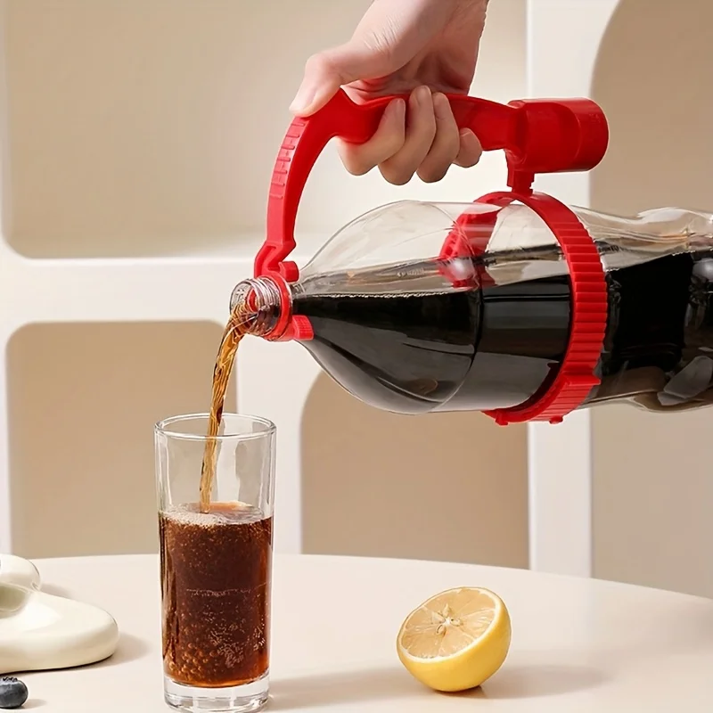 Beverage Handle Grab Handle Beverages Bottle Inverting Handle Holder Adjustable Flow Rate Control Built-in Bottle Opener