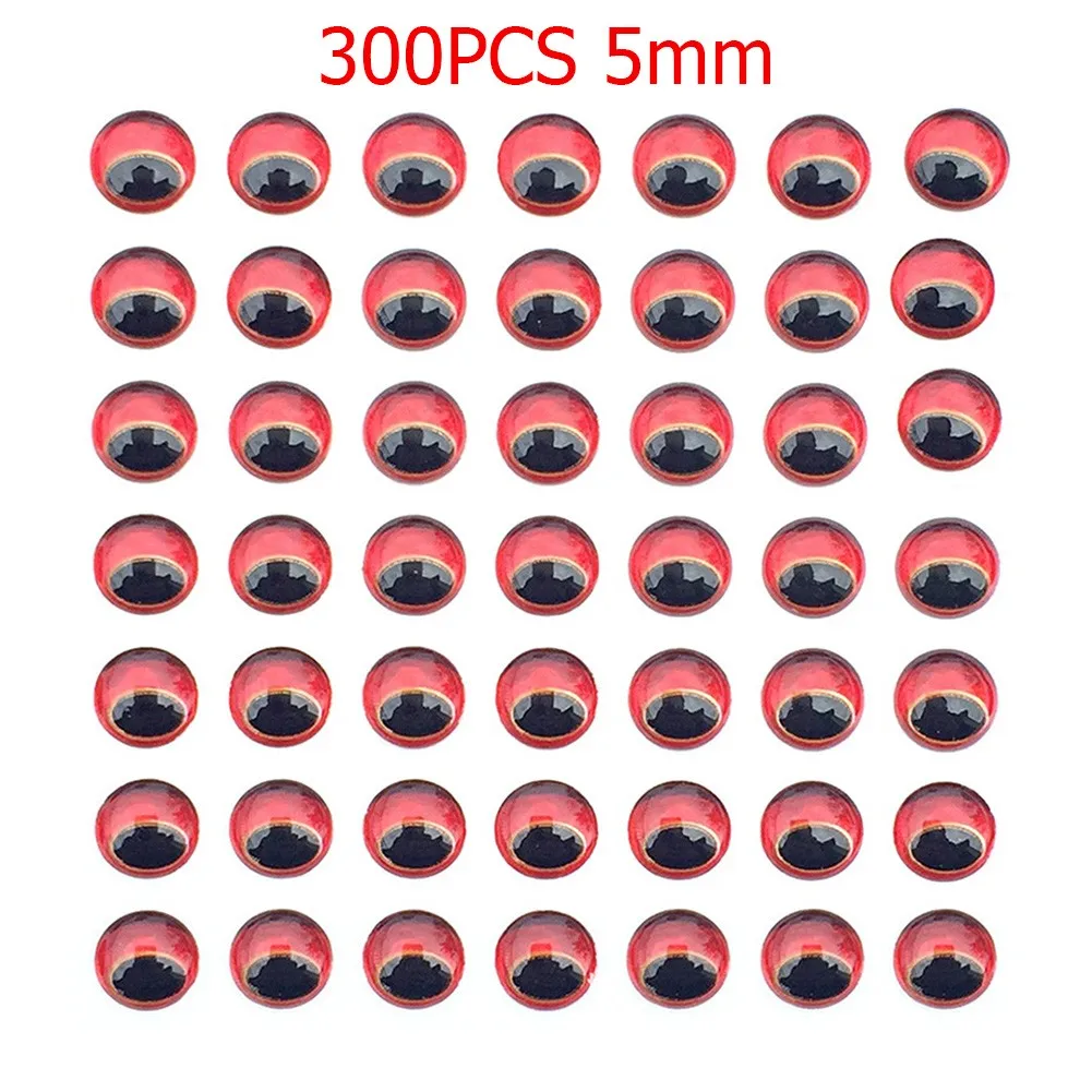 300pcs /Pack Fishing Eyes 3/4/5/6mm 3D Soft Molded Eyes  For Fly Tying, Lure Making  Fishing Tool Equipment Accessories icerio 50pcs luminous 3d epoxy fish eyes for fly tying streamer lure jig bait making material