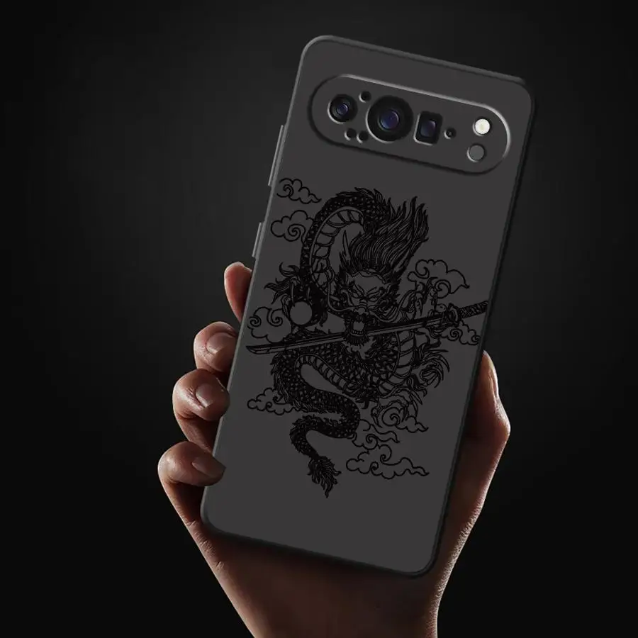 Sleek Minimalist Dragon Design Soft Phone Case