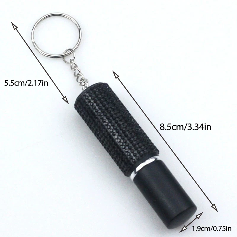 Rhinestone Refillable Portable Perfume Keychain with Mini Spray Bottle