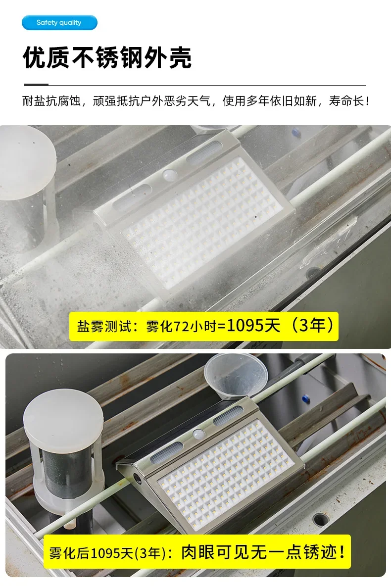 Description Picture 6 of item4 Modes Sensor Light Stainless Steel Solar Lamp Home Outdoor Gate Wall Lighting Wall Lamp Outdoor Waterproof Led Garden Lamp Hot