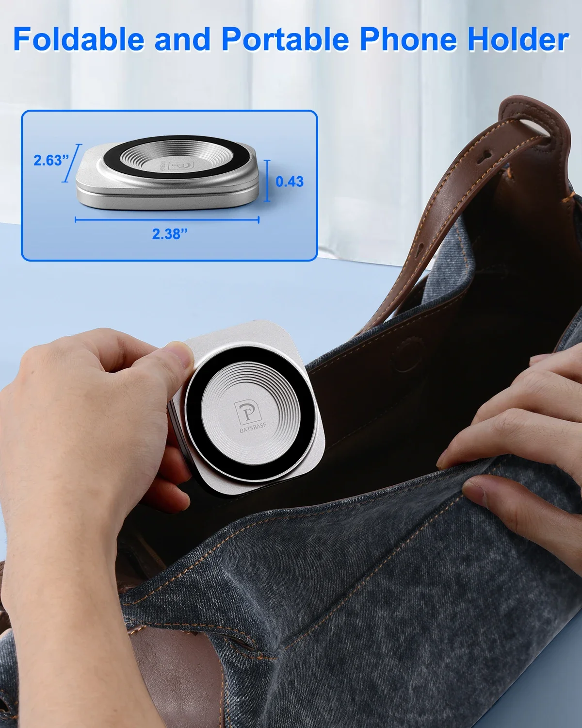 Eary Foldable Magnetic Phone Stand for Desk Pocket Size Adjustable Metal Portable Holder For Office Home Gym Outdoor Accessories