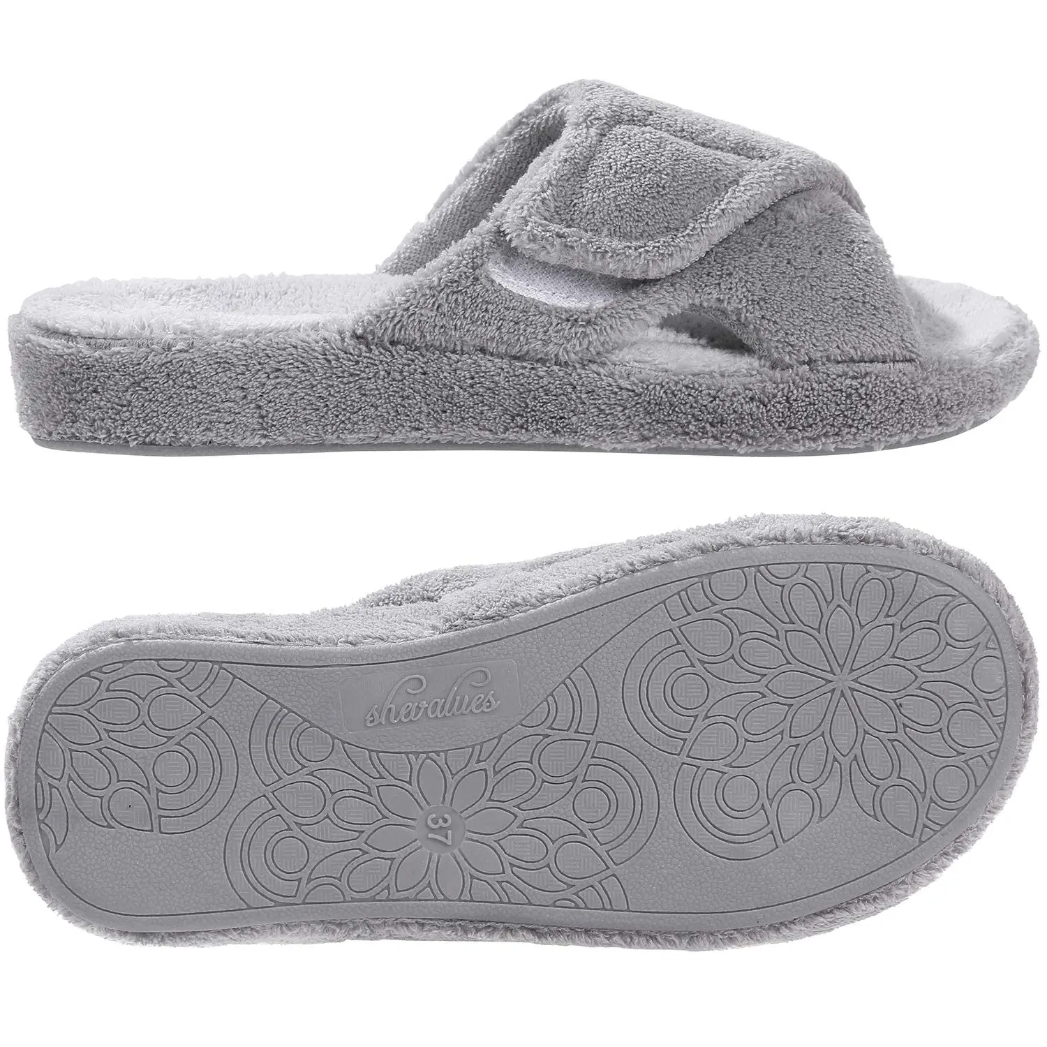 Shevalues Fuzzy House Slippers Women Furry Slippers With Arch Support Indoor Cotton Slippers Four Seasons Open Toe Flats Slipper 2