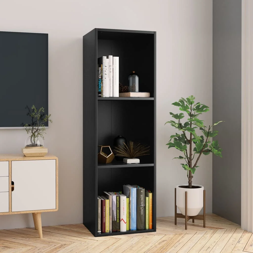 

Book Cabinet/TV Cabinet Black 14.2"x11.8"x44.9" Chipboard Office Furniture