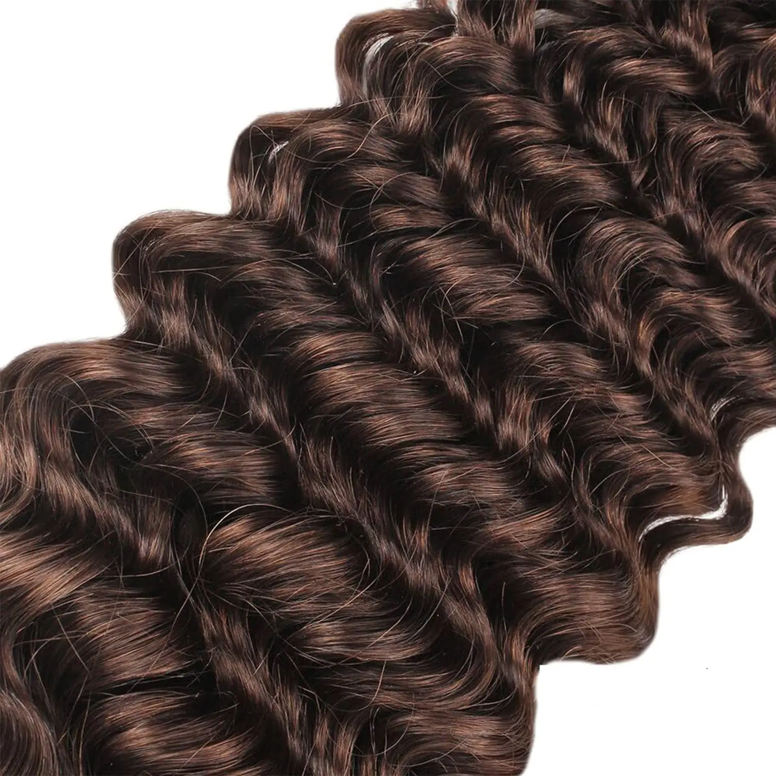 Brown Deep Wave Bundle 20 22 24 inch Color #4 Wet and Wavy Bundles #4 Brown Human Hair Bundle Chocolate 4