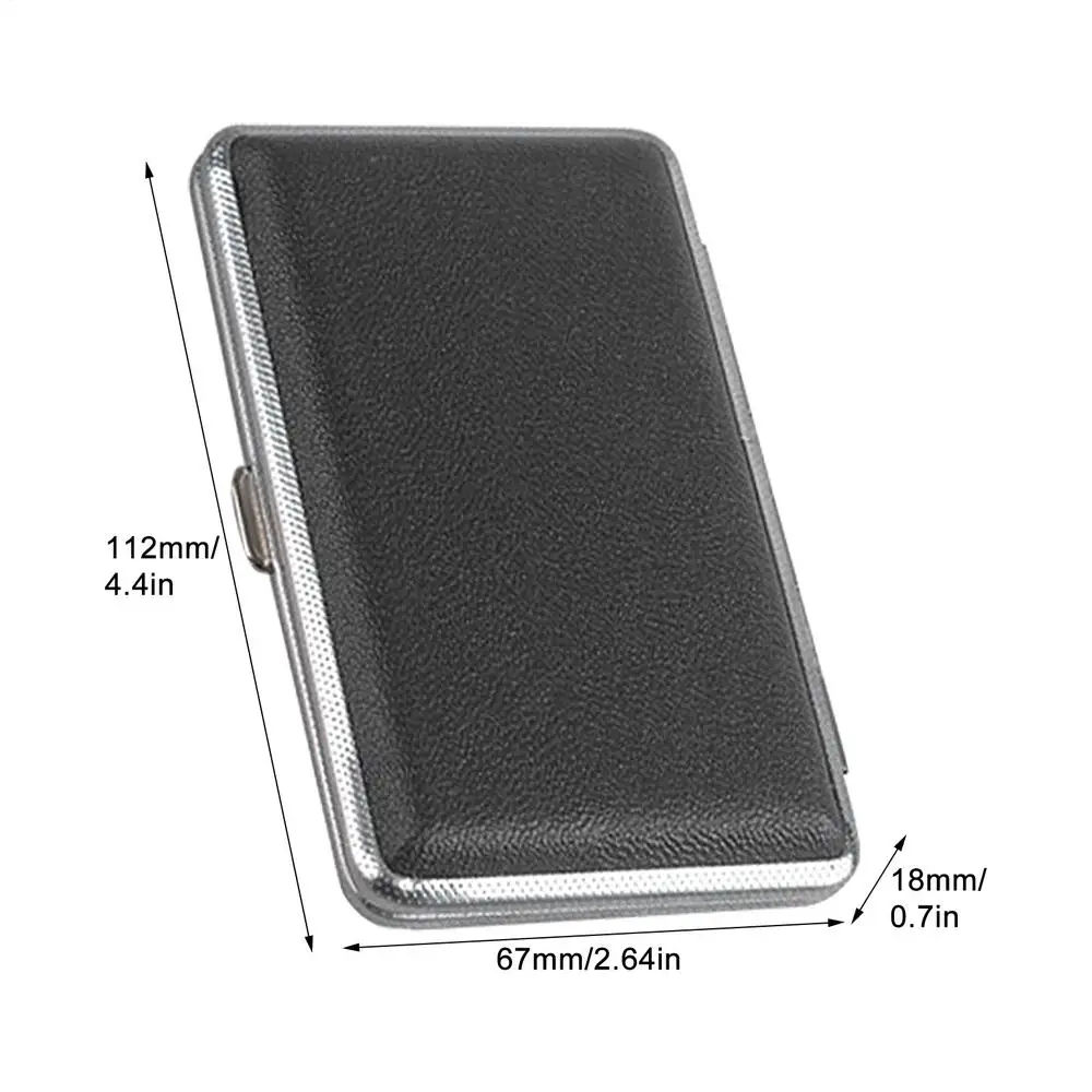 Compact Premium Leather Cigarette Carrying Case with Metal Frame