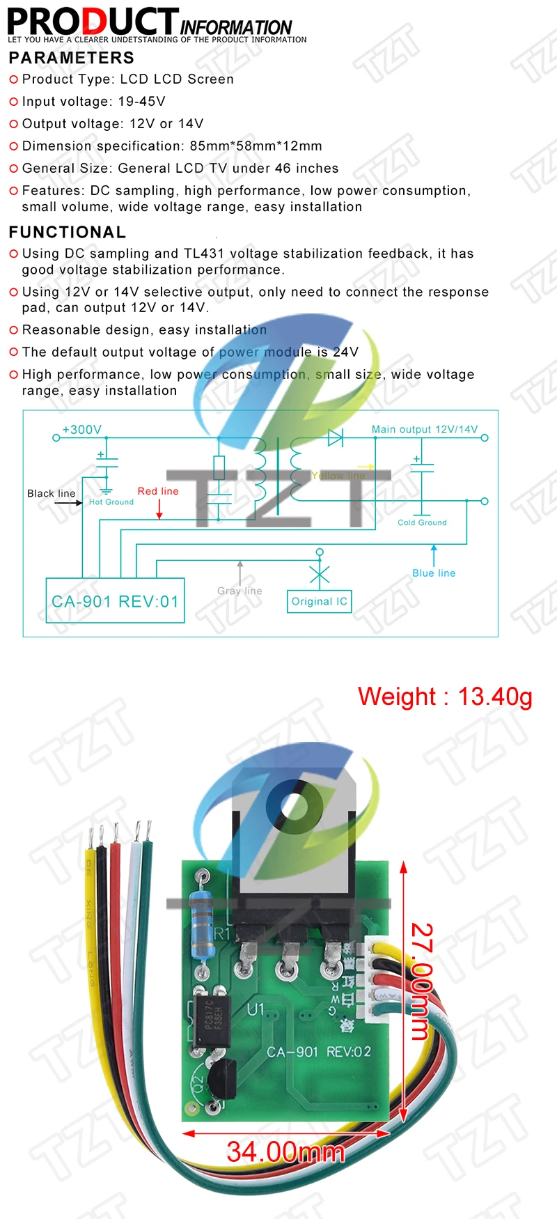LCD TV Schalter Netzteil Modul 12/24 V 46 zoll Step Down Buck Modul Sampling Power Modul Für 46''Display Wartung CA-901 – Detail 1