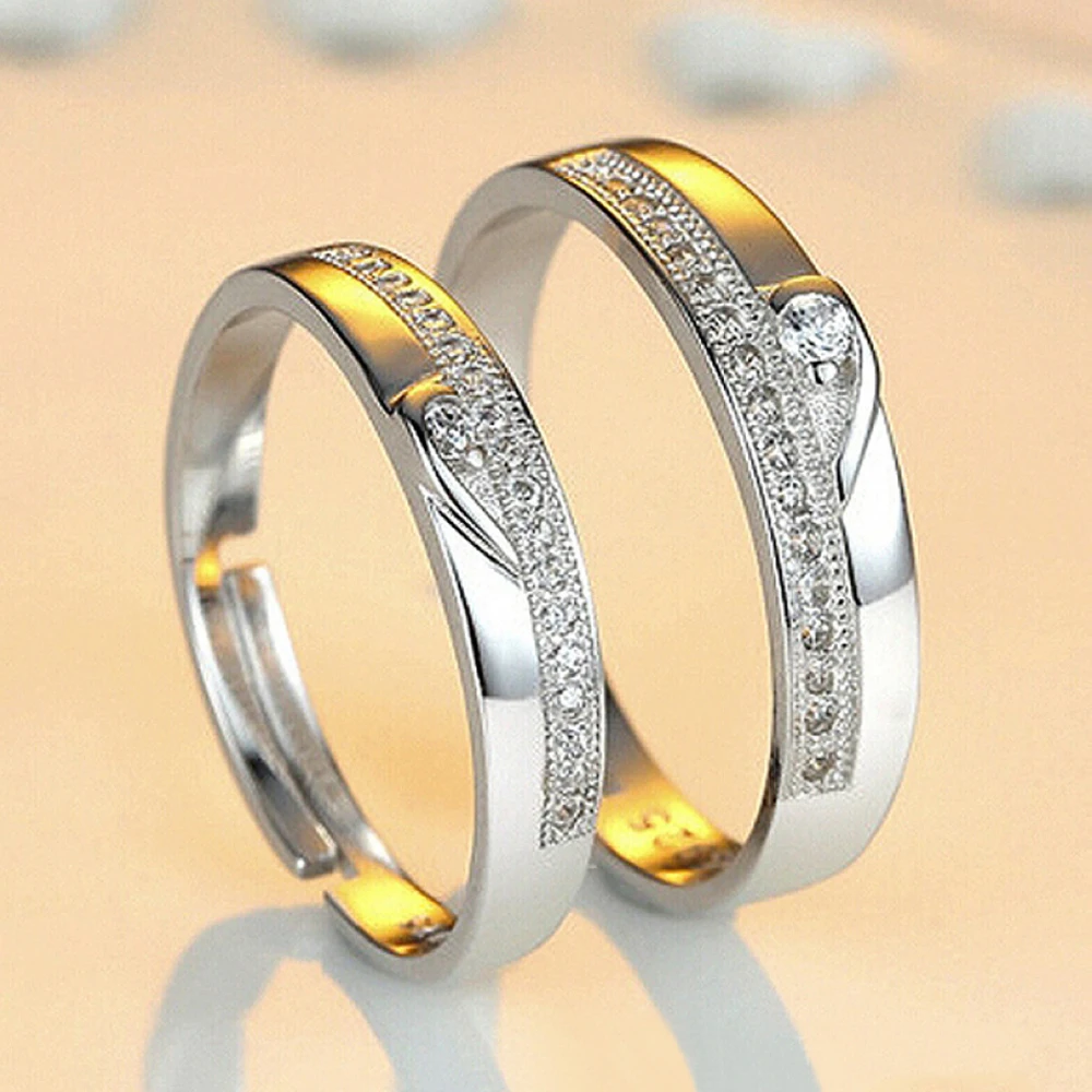 Platinum Couple Ring Platinum Coated Rings Price Matte 925 Silver