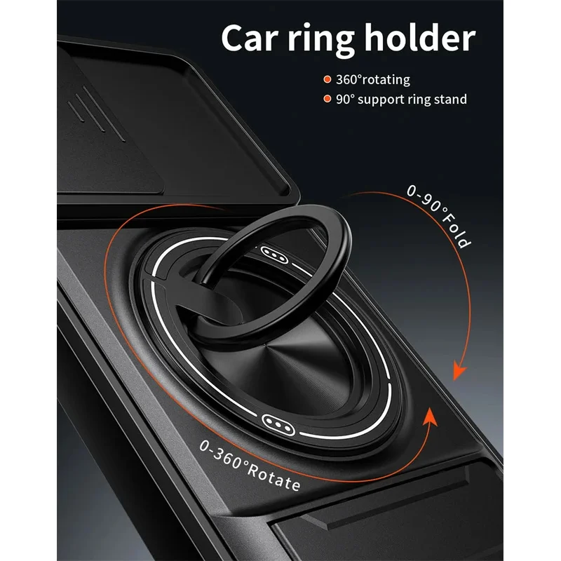 Enhanced Armor Case with Magnetic Stand Holder and Lens Protection Cover
