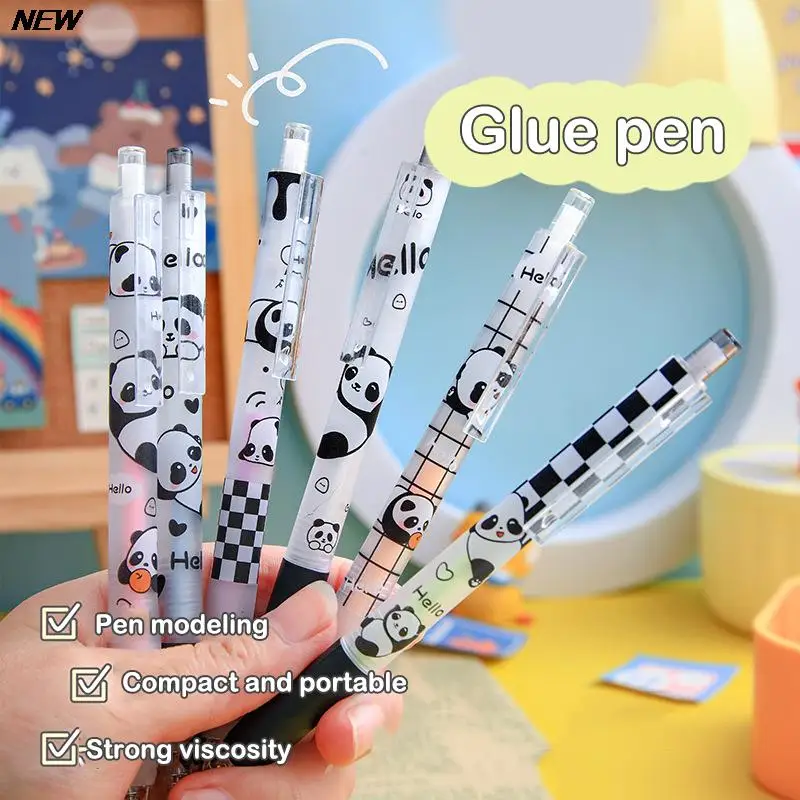 

1PCS Cute Panda Dot Glue Pen Solid Glue Stick Pen Shape Quick-drying High Viscosity Creative Students Stationery