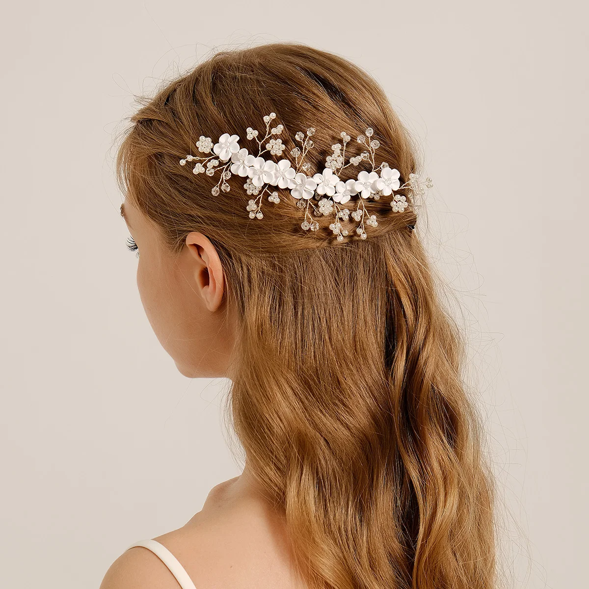 Handmade Wedding Hair Comb Leaf Flower Bridal Hairpins Pearl Rhinestone Head Jewelry Girls Wedding Hair Accessories hair accessories,bridal hair accessories