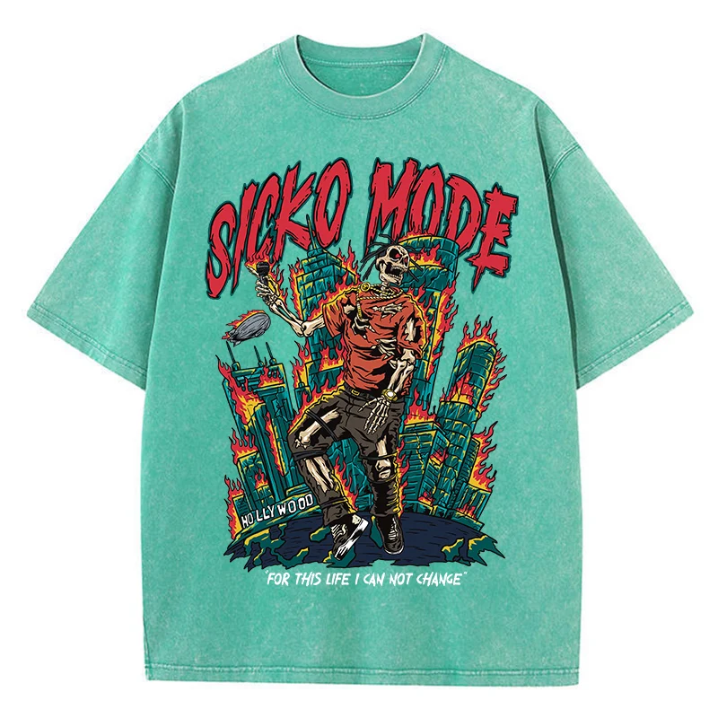 تي شيرت أمريكي عتيق للرجال ، ملابس الشارع ، قطن مغ...