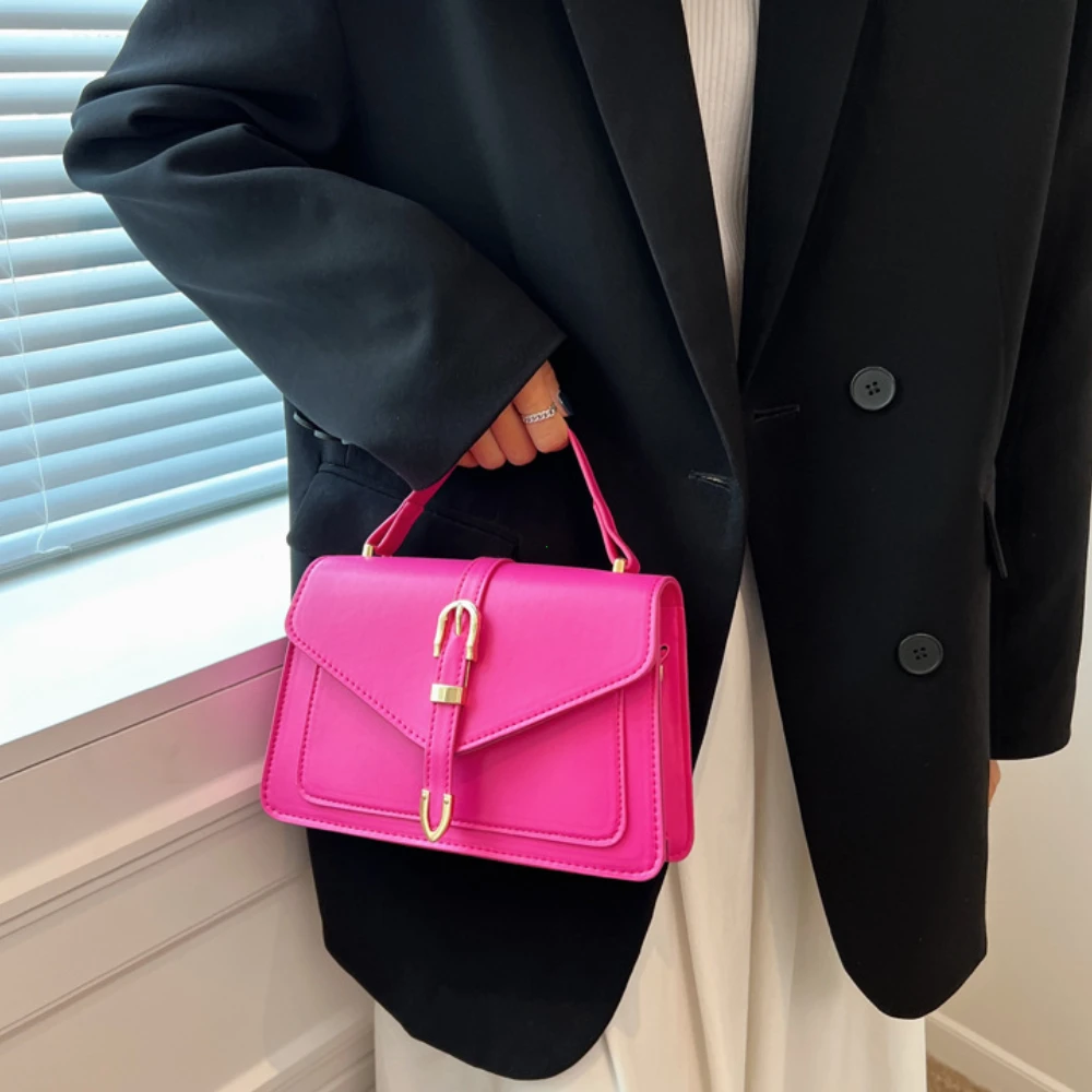 Minimalist Women's Crossbody Bag With Top Handle And Flap Design_voghion.com