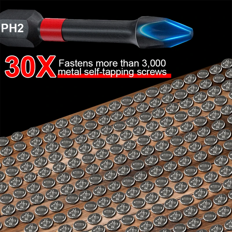 39pcs Screwdriver Bit Set Strong Torque Screwdriver Impact Driver Bit Set Non-slip Magnetic Batch Head Impact Screw Driver Bit 6