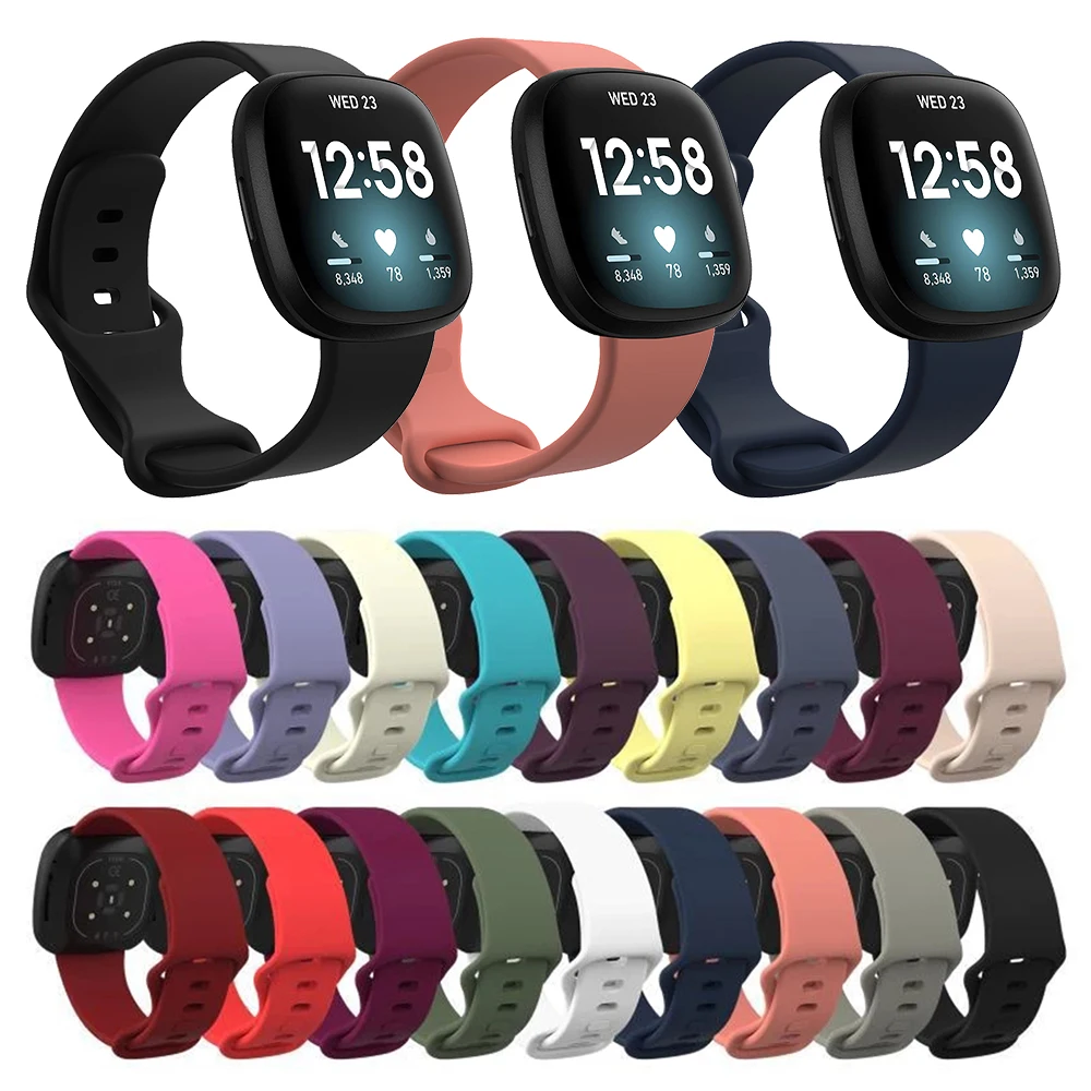 

Цветной мягкий силиконовый ремешок для фитнес-браслета Fitbit Versa 3 4