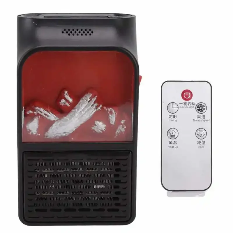 Flame Heater Mini 1000W Ceramic Fireplace Heater - Silent & Portable 2