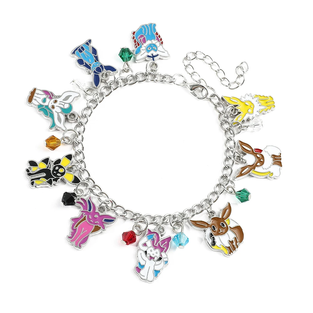 Game Anime Pokemon Figure Charms Bracelet Cute Eevee Metal Enamel Nameplate  Pendant Bangles Personality Creativity Jewelry - AliExpress