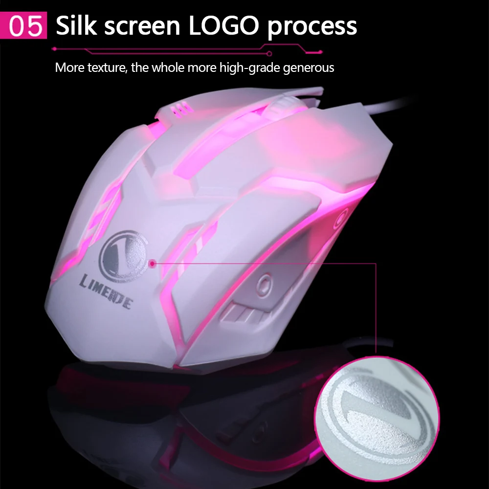 Limei S1 E-Sports Luminous Wired Mouse USB Wired Desktop Laptop Mute Computer Game Mouse