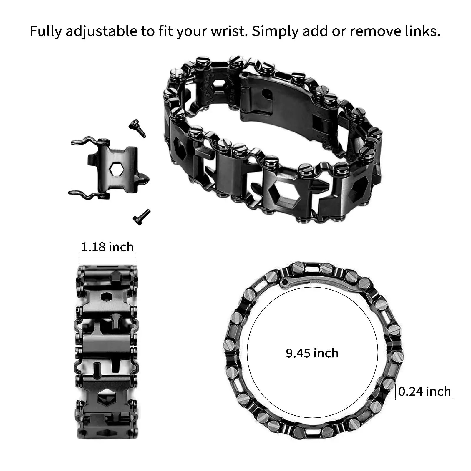 Stainless Steel Tool Bracelet Outdoor Tread Bracelet Multitools Bolt Driver MultiTool  Bracelet Camping Screwdriver Bottle Opener - AliExpress