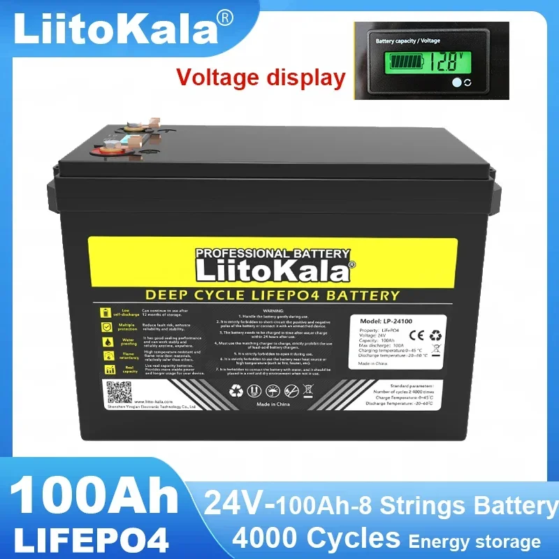 Hot liitokala 24V 100AH 32ah LiFePO4 Battery pack USB3.0