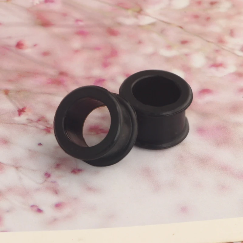 Piercing Tunnel Set Soft/Hard Silicone Flesh Ear Plugs 2g-25mm Flexible Ear Stretching Gauge Expander 6-24MM mix 10 size black