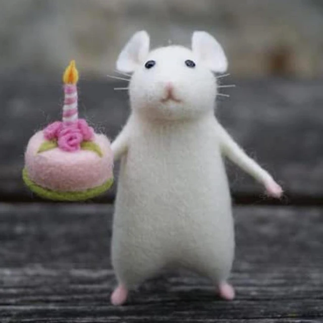 Mice, Needle Felt Mouse, Mouse Ornament, Felt Mice, Needle Felted Animal,  White Mouse, Needle Felted Mice, Animal Miniatures 