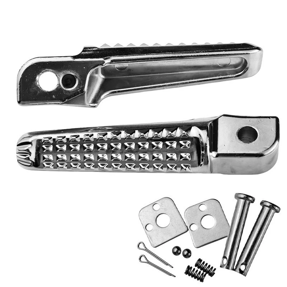 1 par de apoyapiés para motocicleta, pedales negros, pedales de aleación de aluminio, adecuados para la mayoría de motocicletas, resistentes al desgaste