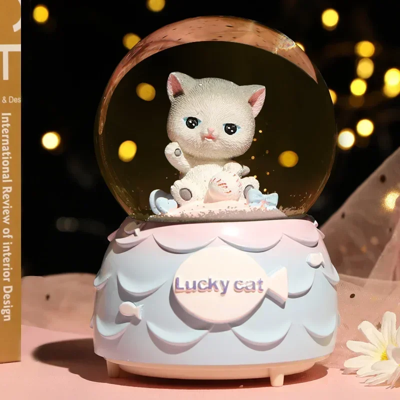 Dream Girl Unicorn Crystal Ball Music Box Crystal Snow Globe Music Box Light Wedding Lover Valentine's Day Girlfriend Gifts music box