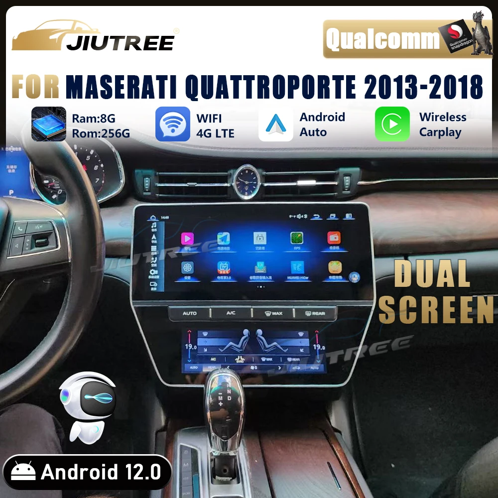 

Upgrade 2023 Android 12 For Maserati Quattroporte GT GC Gran Turismo 2007- 2018 Car Radio AC Board Multimedia Player GPS Navi