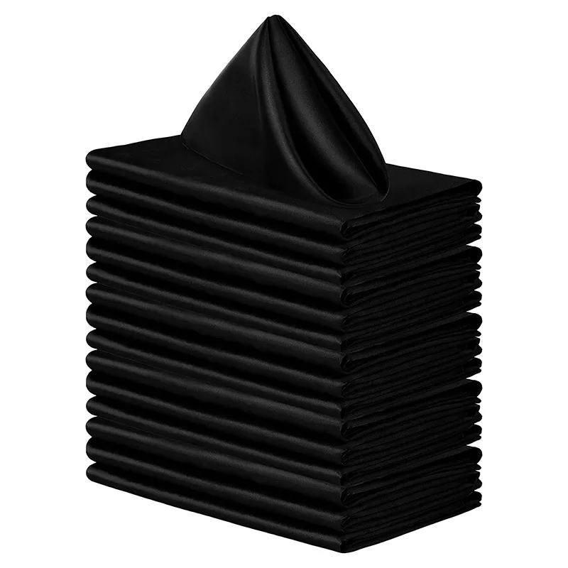 High-Density Satin Polyester Napkins - Square Silk-like Dinner Placemats for Restaurants