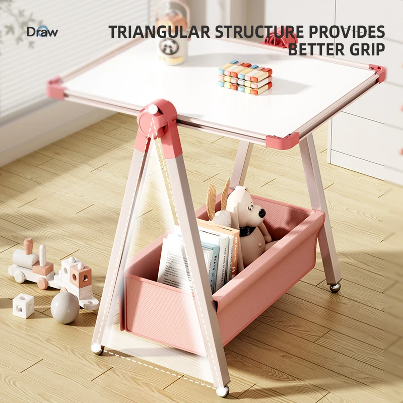 휴대용 자석 화이트보드 드로잉 보드 지울 수 있는 접이식 스탠드 포함 가정용 먼지 없는 소형 칠판 소년 소녀용