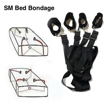 SM Bandage Sex Strap Bed Restraint Handcuff Ankle Cuff Set No Vibrator Sex Toy 18+ Adult Fun Fetish Slave Kit Sex Supplies Shop 6