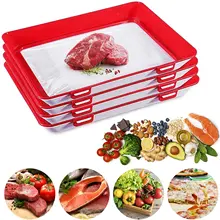 Flexible Stackable Food Plastic Preservation Tray Fruit vegetables Storage Tray ,BPA Free Stackable Food Preservation Tray
