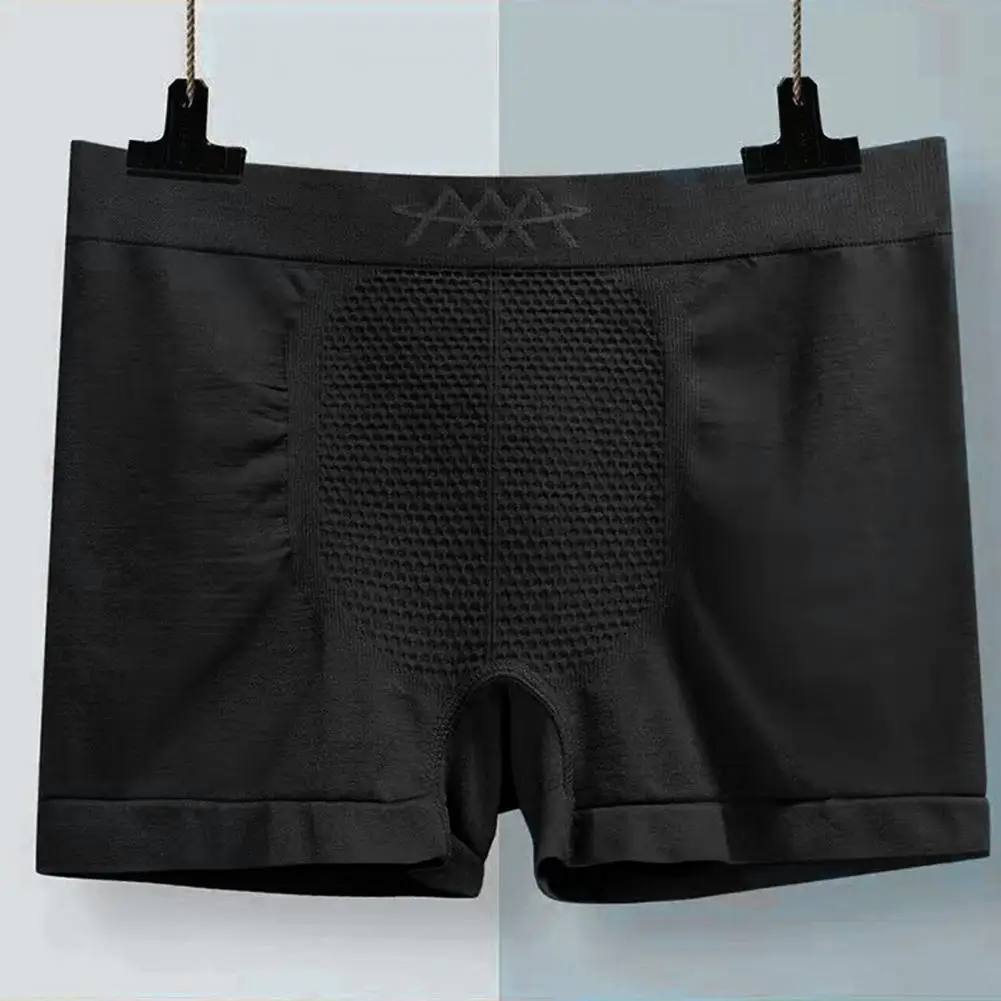 Men Boxers Underpants High Elasticity Seamless Breathable Mid