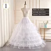 6-Hoops Underskirt Women Petticoat Wedding Dress Pleated Crinoline White a Line Floor Length Under Skirt Cancan Pettidresses 2