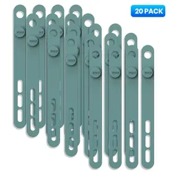 Versatile Silicone Cable Ties - Colorful Reusable Organizers (Green 20 PCS)