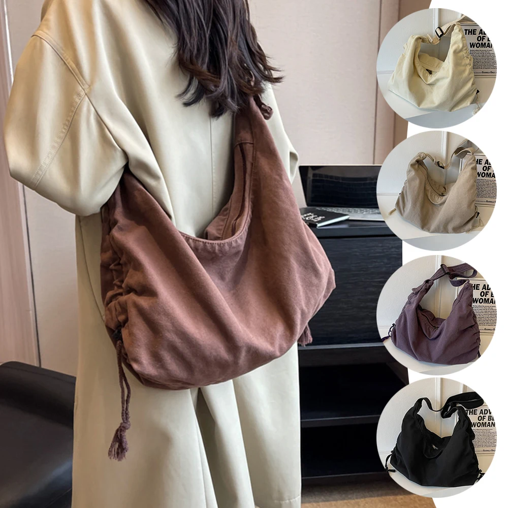 

Women's School Messenger Bags For Women Shoulder Ladies Designer Handbag Solid Large Capacity Casual Canvas Shoulder Female Bags