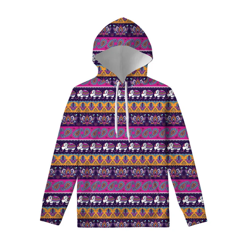 

Retro Ethnic Totem 3D Printed Elephant Hoodie Men Women Harajuku Animal Graphics Pullover Swearshirt Streetwear Casual Hoodies