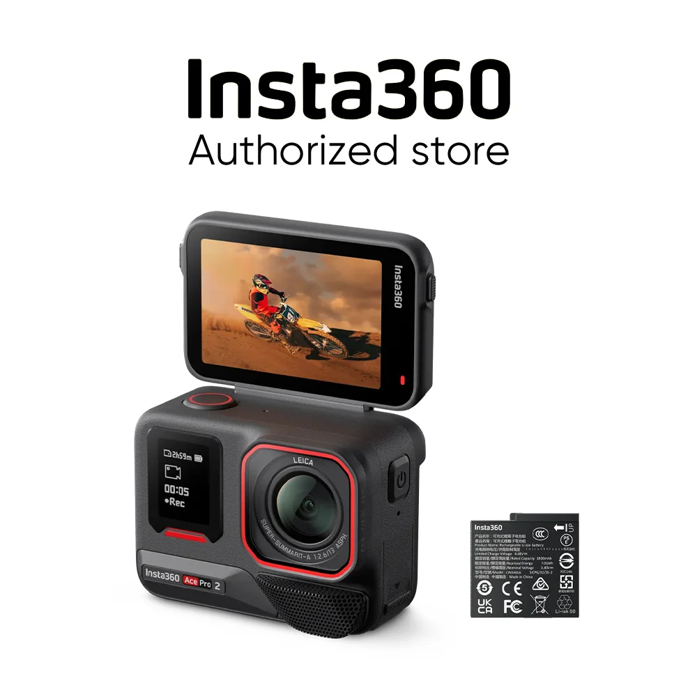 Action Camera Insta360 ACE PRO 2 Single Battery Bundle 8K AI-Powerd 2.5" Flip Touchscreen Groundbreaking Dual AI Chip