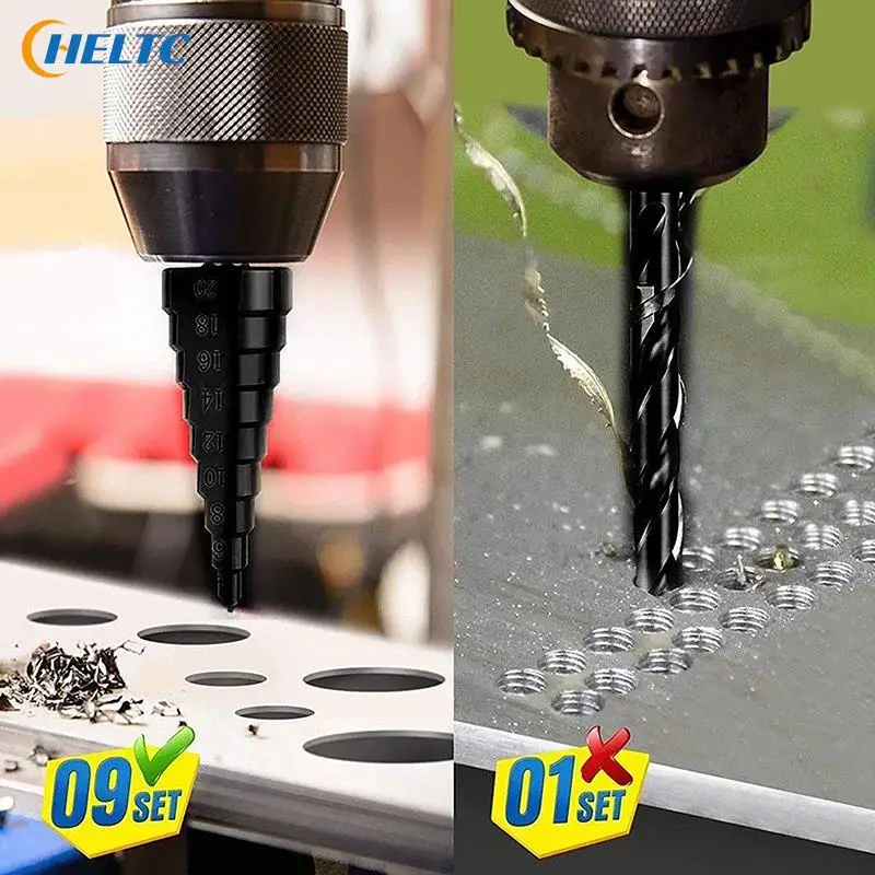 

4-32 Mm Bearing Steel Black Coated Step Drill Bit Pagoda Drill Drilling Power Tools Wood Hole Cutter Step Cone Drill el aletleri