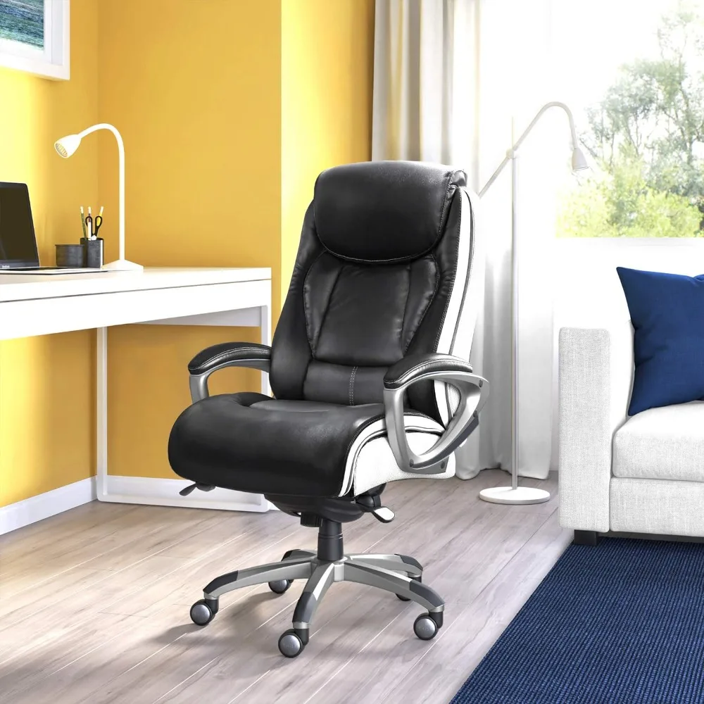 

Computer chair, ergonomically designed with leather and mesh, equipped with a comfortable gaming chair with a contoured waist