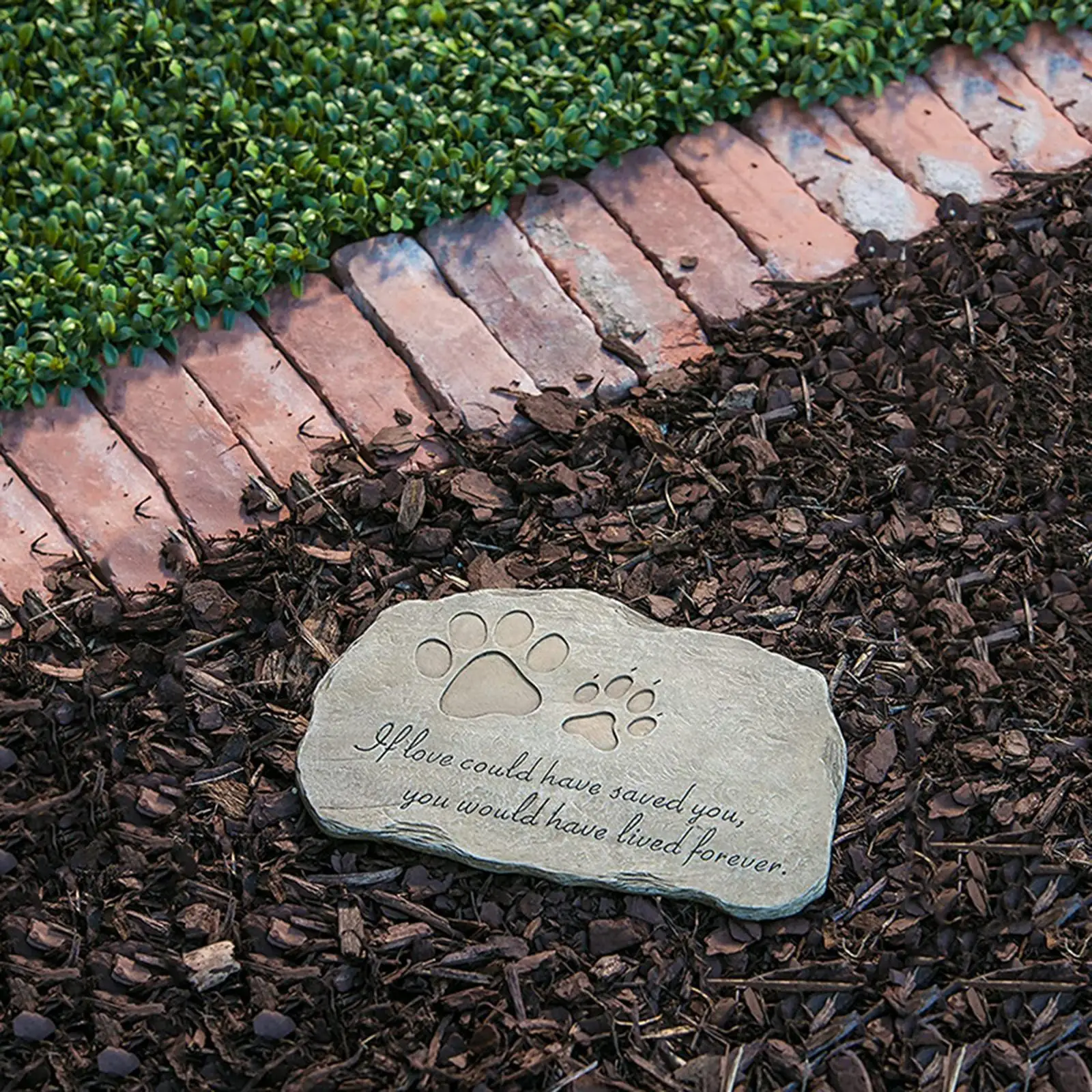 Pet Memorial Stone Grave Marker Tribute Statue Cat Puppy Tombstone Headstone